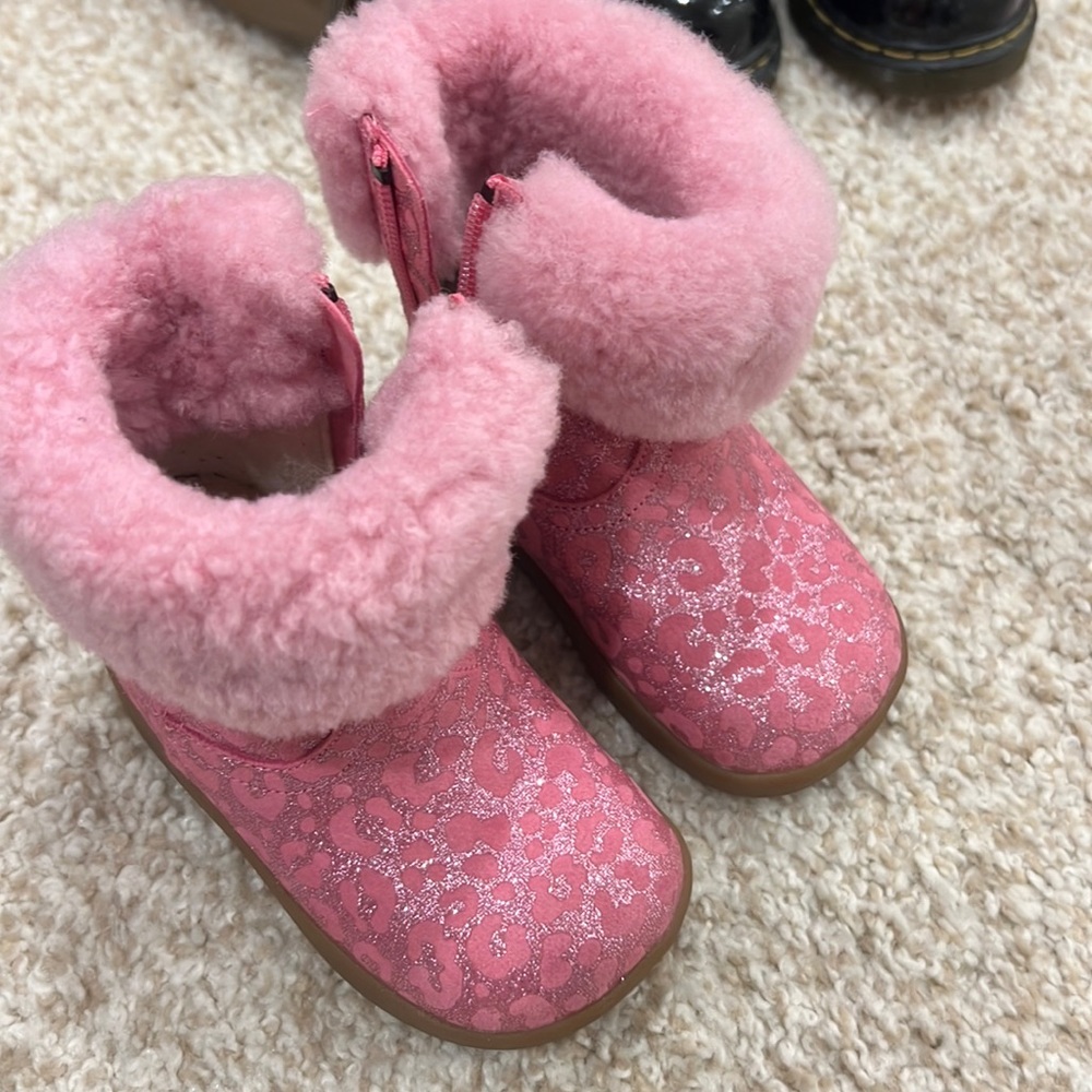 Pink with fur baby ugh boots